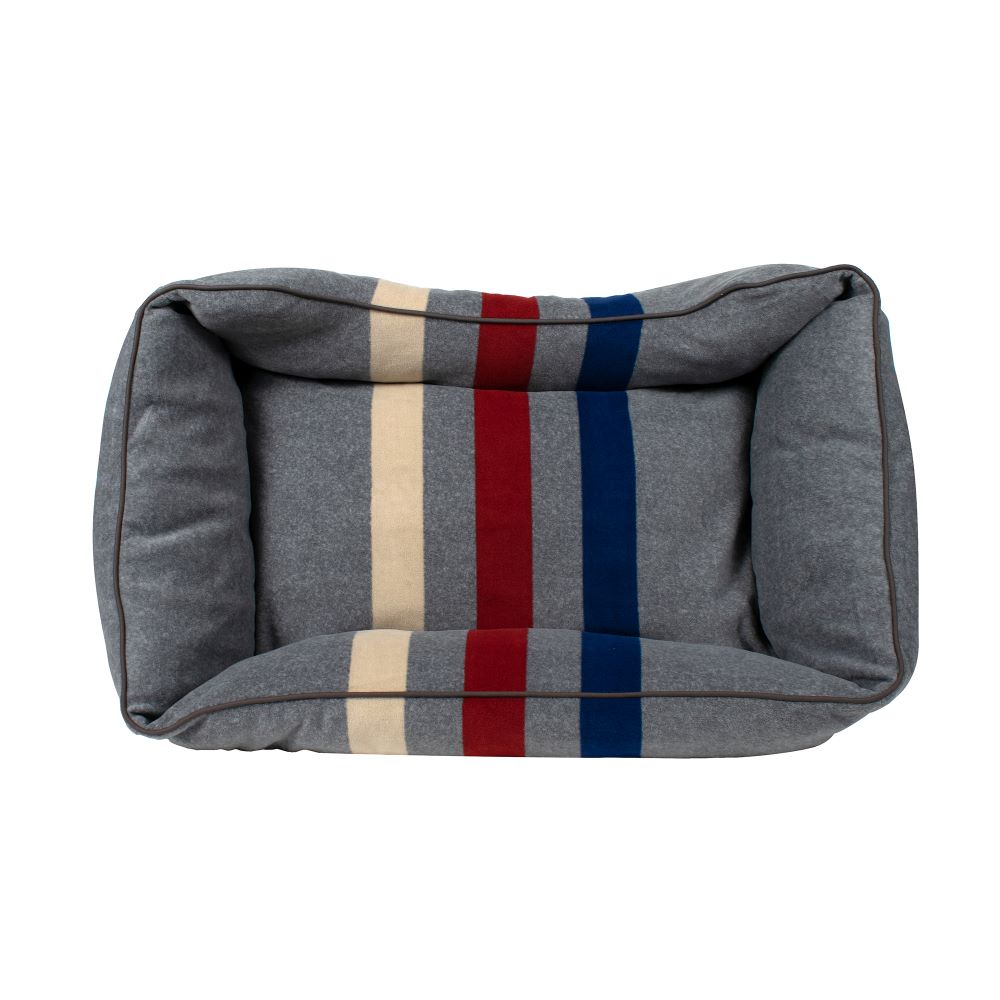 Pendleton Fleece Kuddler Dog Bed - Cabin Stripe Gray