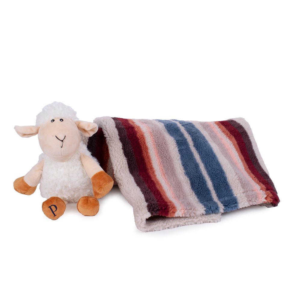 Pendleton Serape Rosewood Berber Pet Throw + Lamb Gift Set