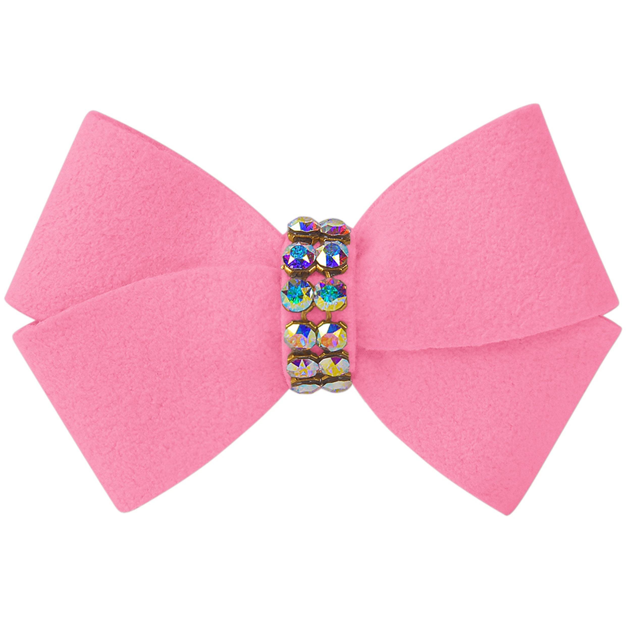 Nouveau Bow Hair Bow with Aurora Borealis Giltmore Perfect Pink