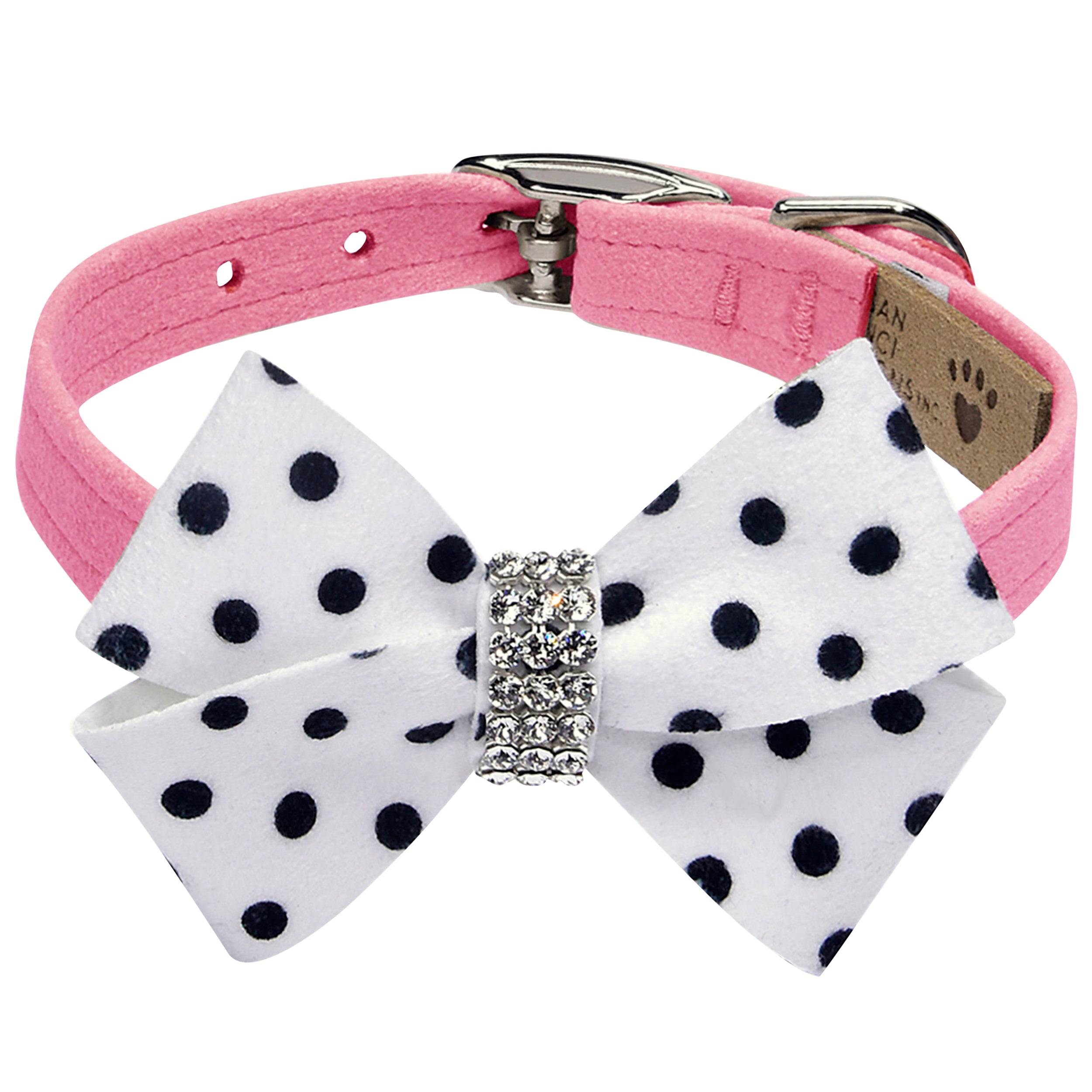 Polka Dot Nouveau Bow Collar Perfect Pink