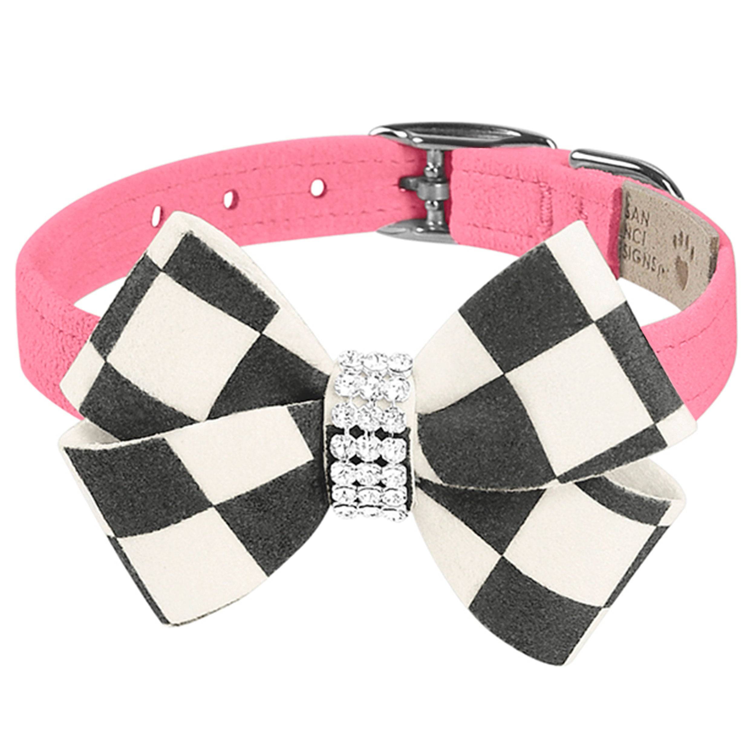 Windsor Check Nouveau Bow Collar Perfect Pink