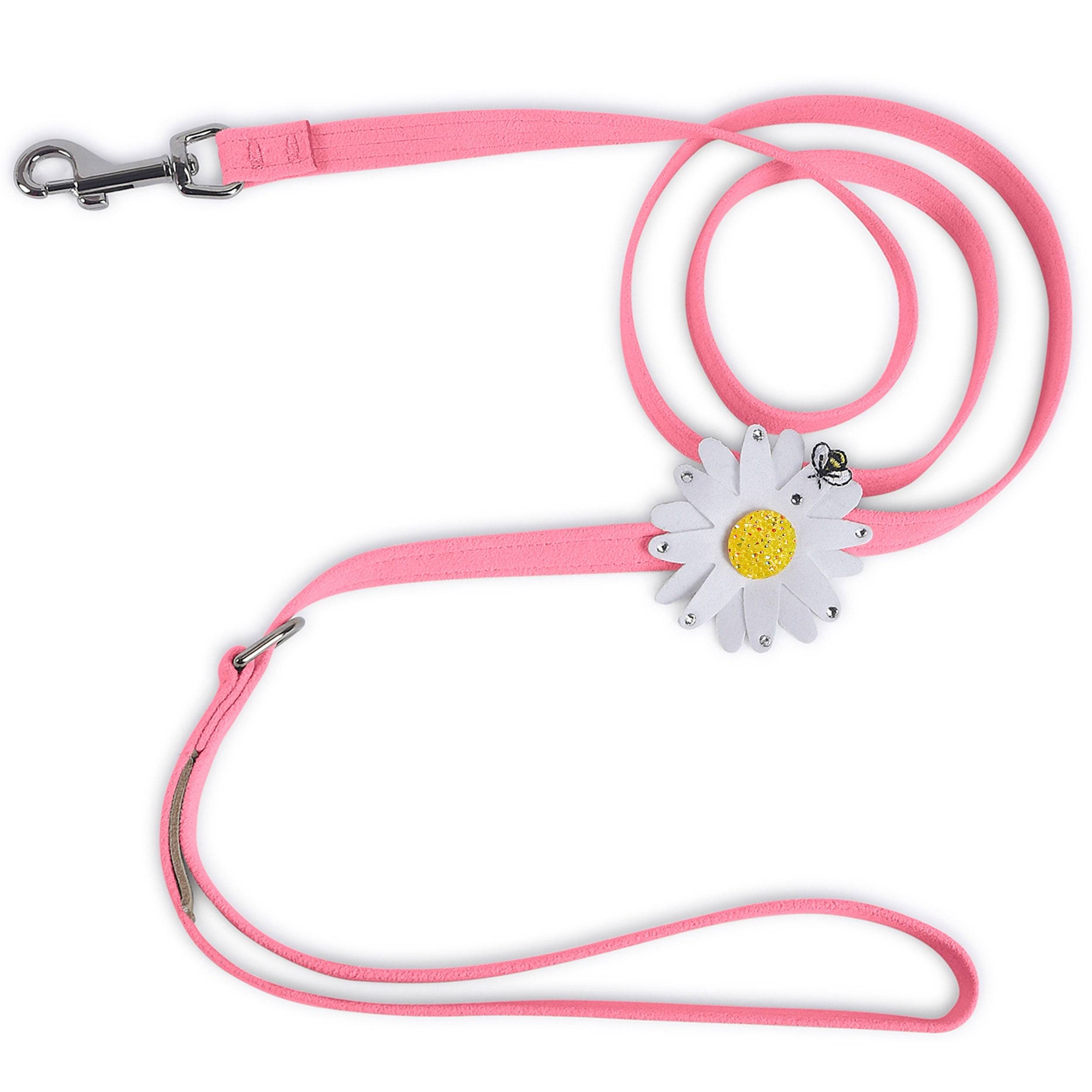 Large Daisy with AB Crystal Stellar Center Leash Perfect Pink