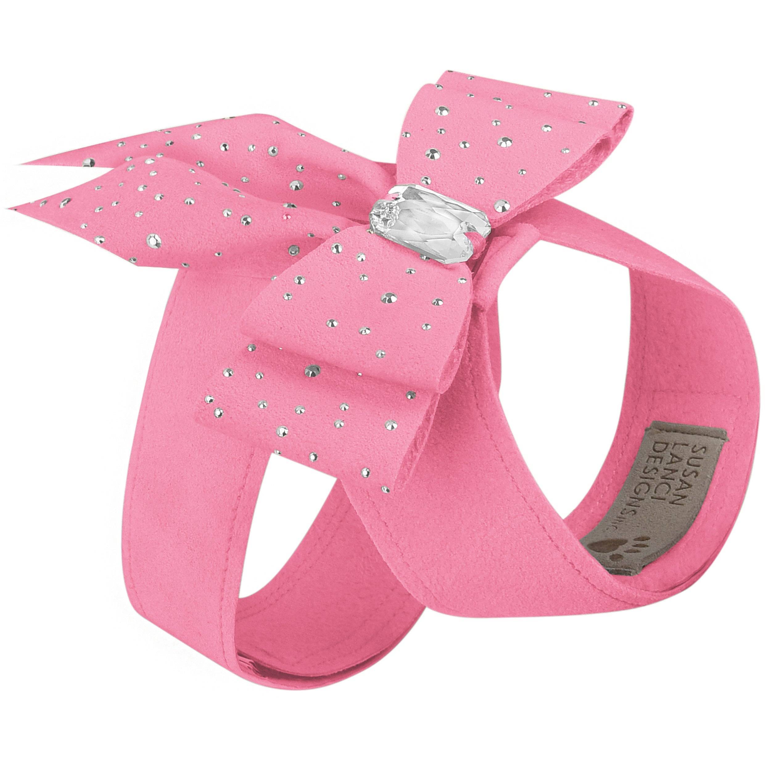 Silver Stardust Double Tail Bow Tinkie Harness Perfect Pink