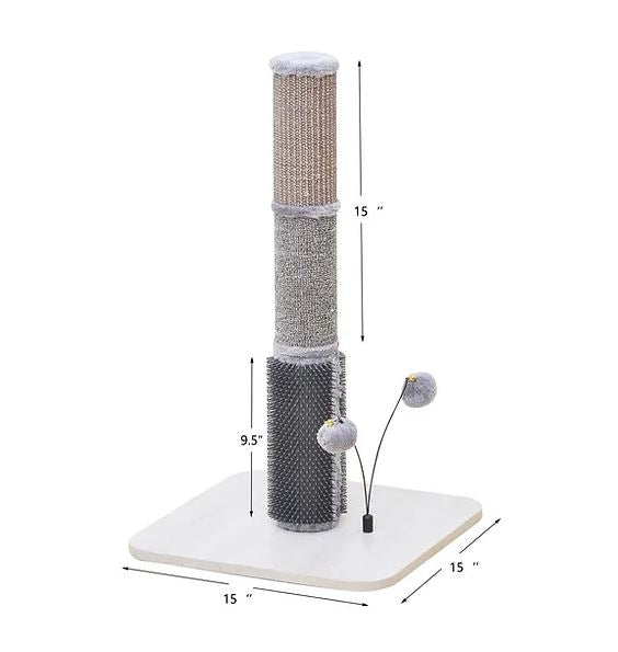 Urbane Durable Cat Scratcher with Rubber Massager & Teaser Ball