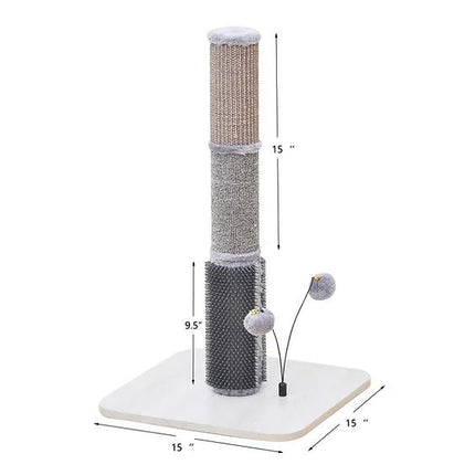 Urbane Durable Cat Scratcher with Rubber Massager & Teaser Ball