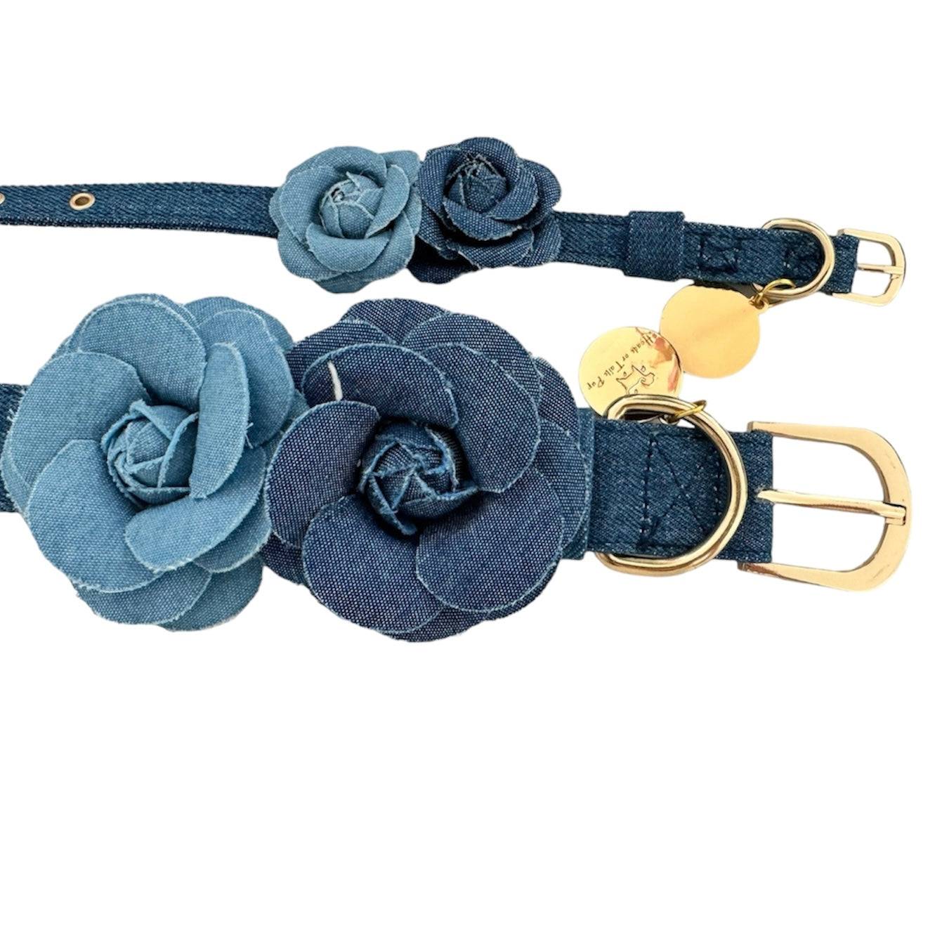 Denim Rose Collar