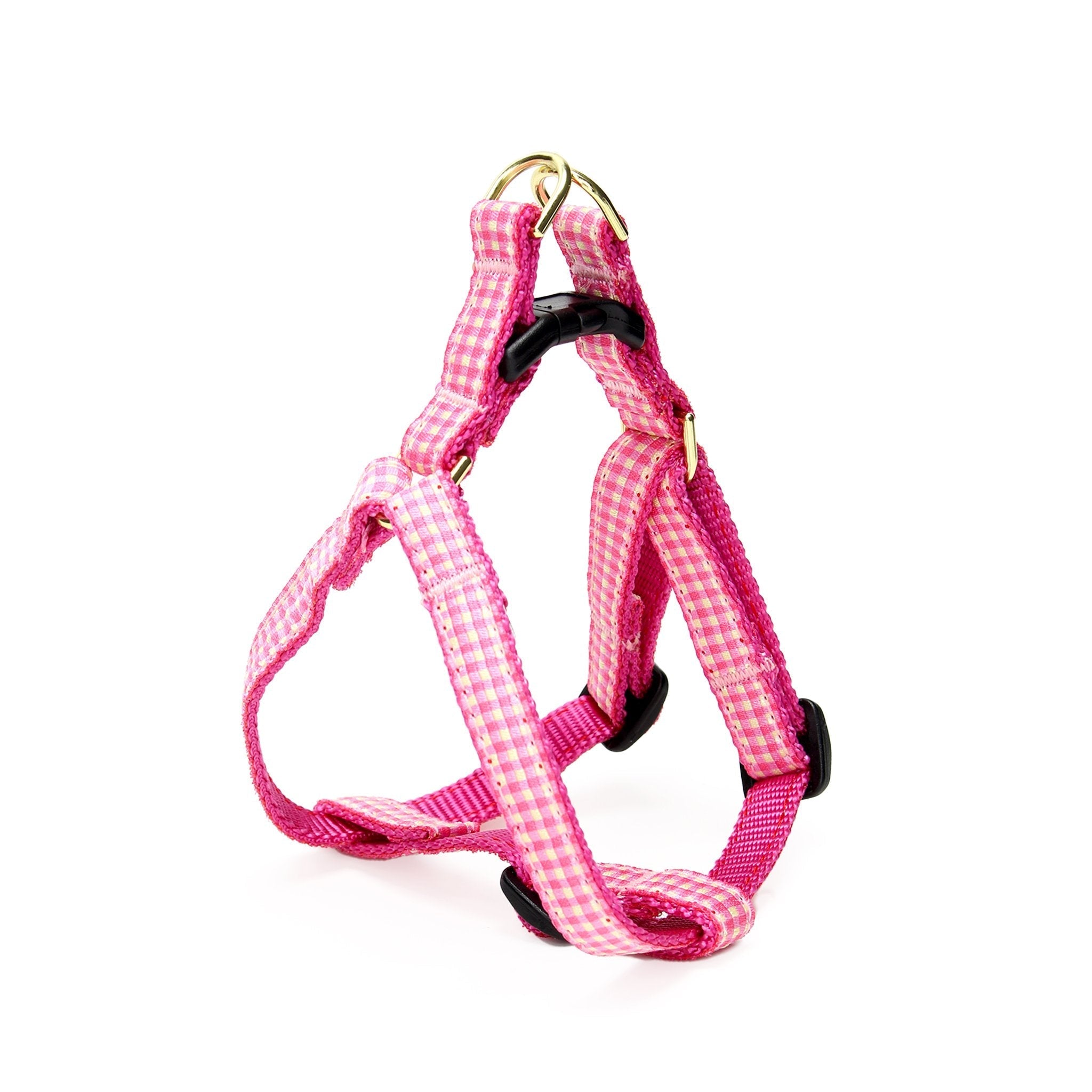 Pink Gingham Small Breed Dog Harness