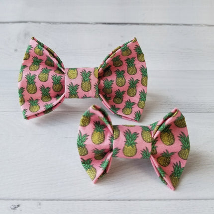 Pink Pineapple Dog Bow Tie