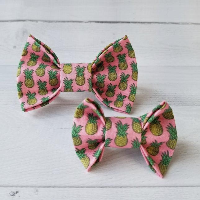 Pink Pineapple Dog Bow Tie