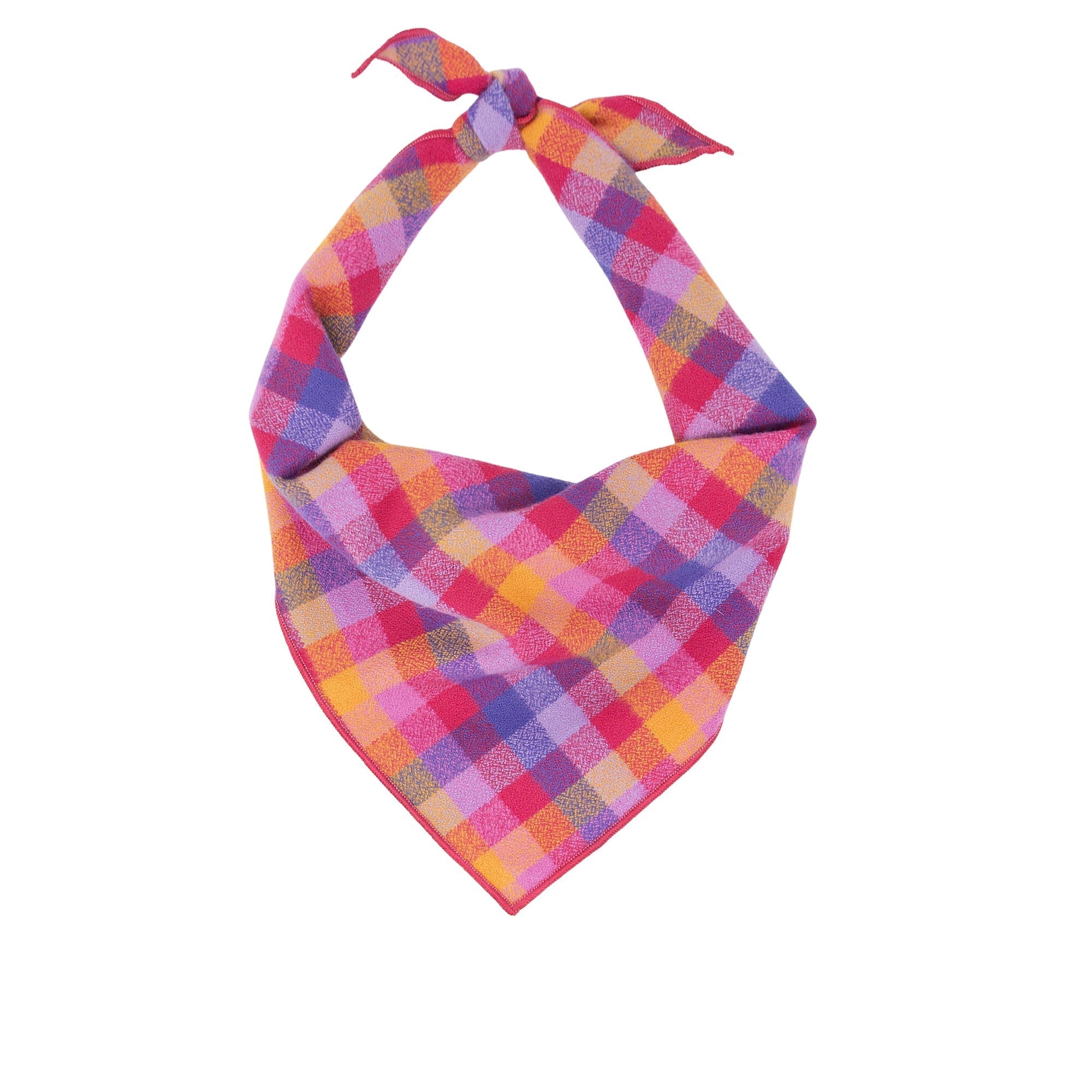 Pink Plaid Luxe Flannel Dog Bandana X-Large