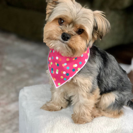 Pink Polka Dog Bandana