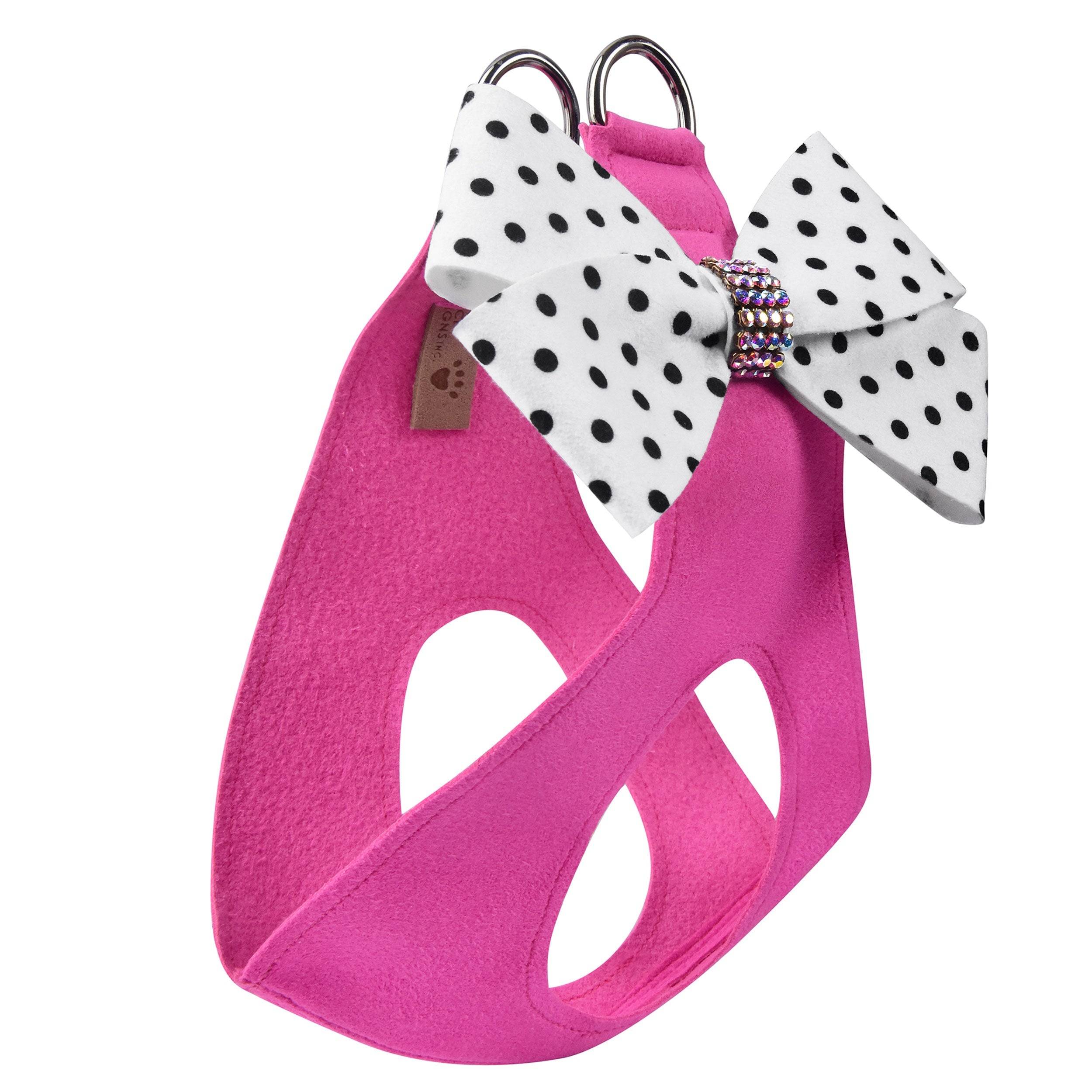 Polka Dot Nouveau Bow with Aurora Borealis Giltmore Step In Harness