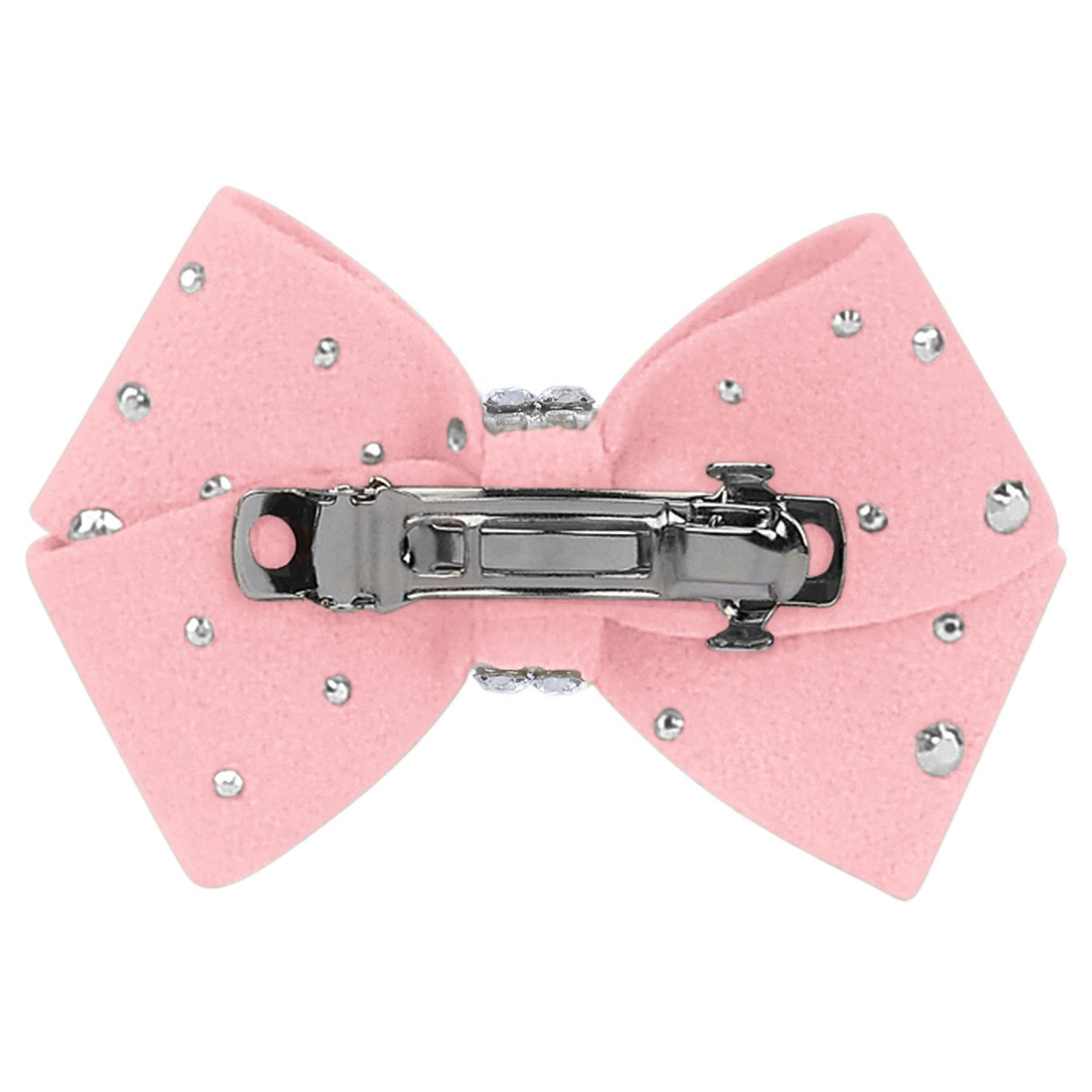 Nouveau Bow Hair Bow with Silver Stardust Pink Sapphire