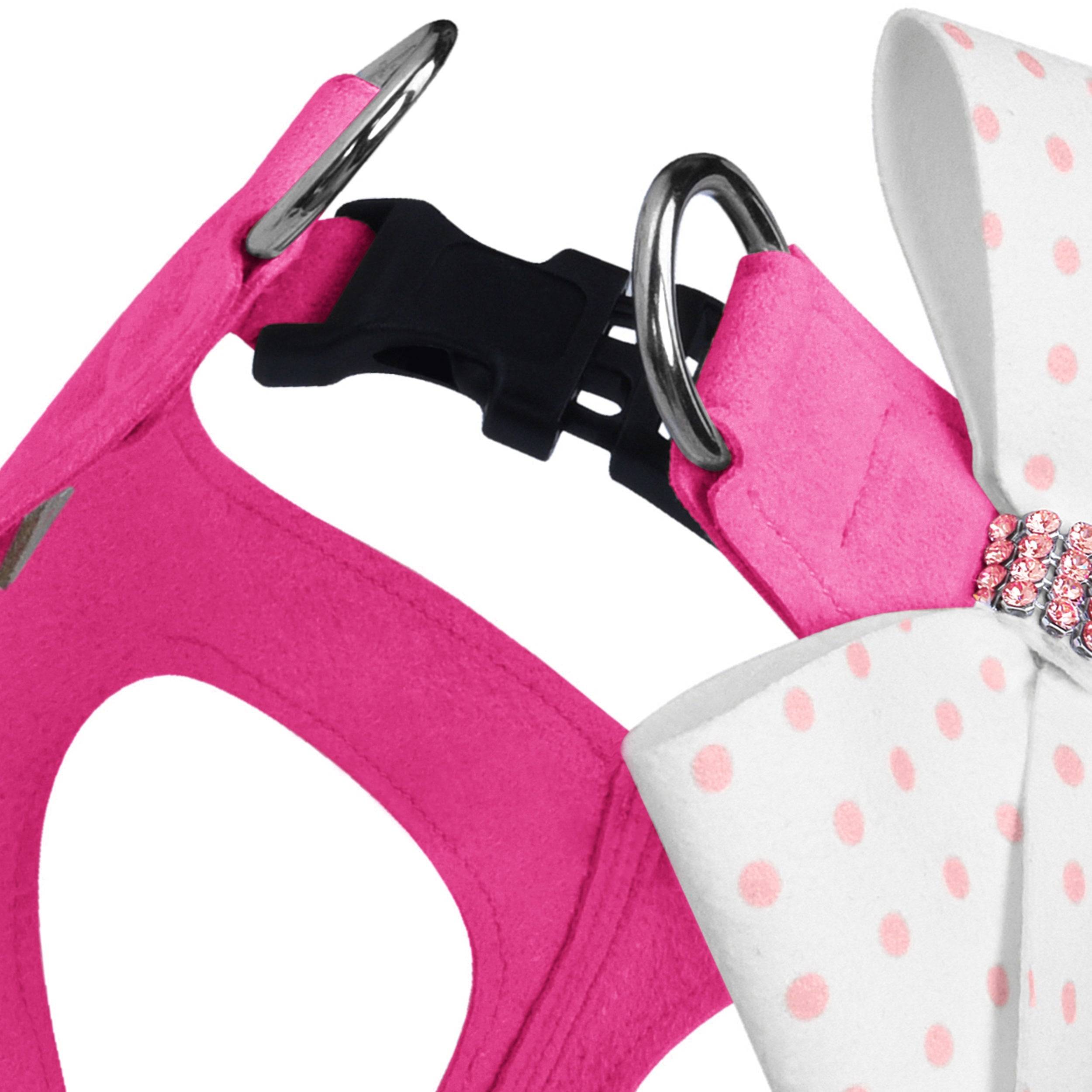 Polka Dot Nouveau Bow Step In Harness with Pink Giltmore