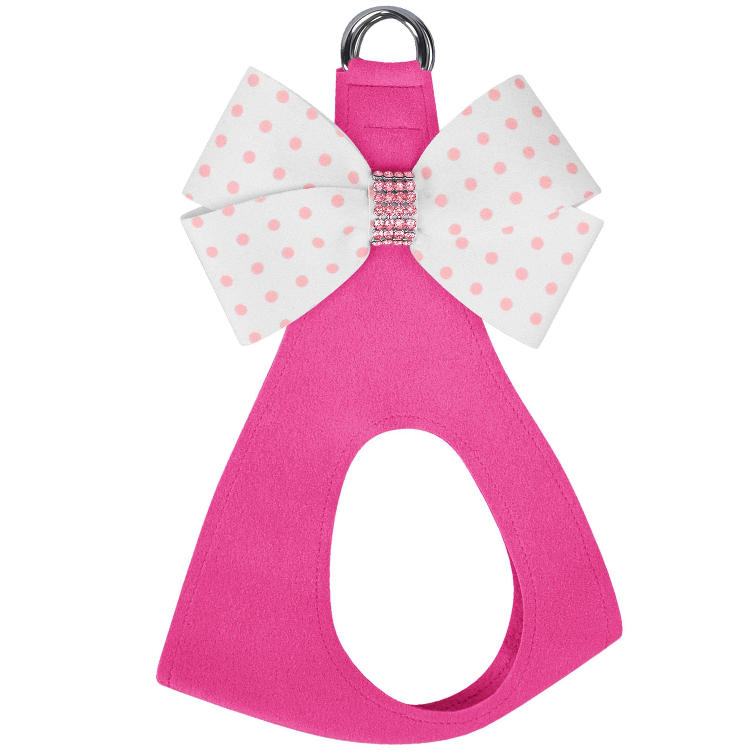 Polka Dot Nouveau Bow Step In Harness with Pink Giltmore Sapphire