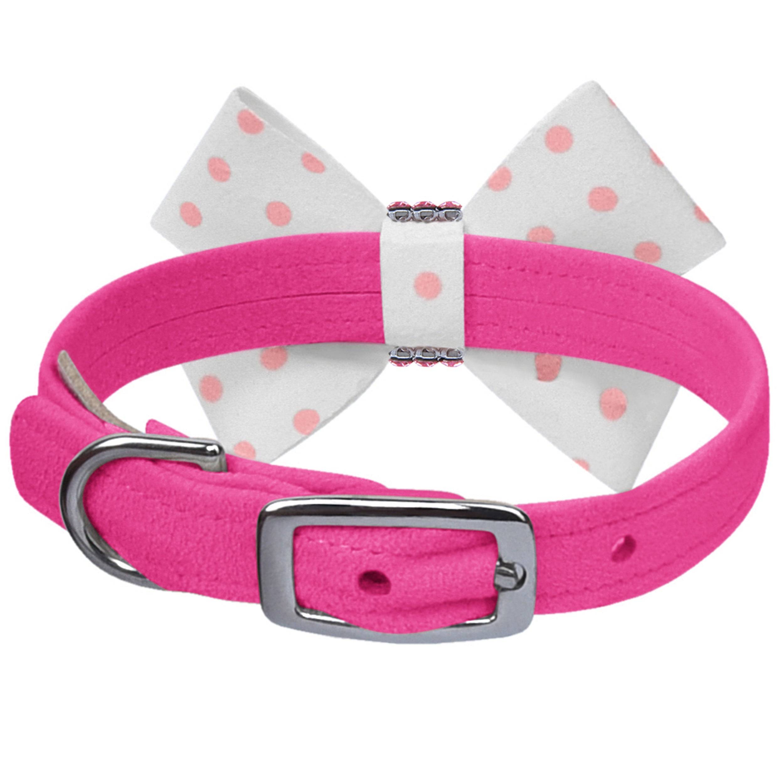 Polka Dot Nouveau Bow With Pink Giltmore Collar