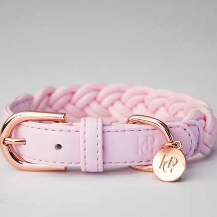 HGP ORIGINAL - Dog Collar Baby Pink Plaited