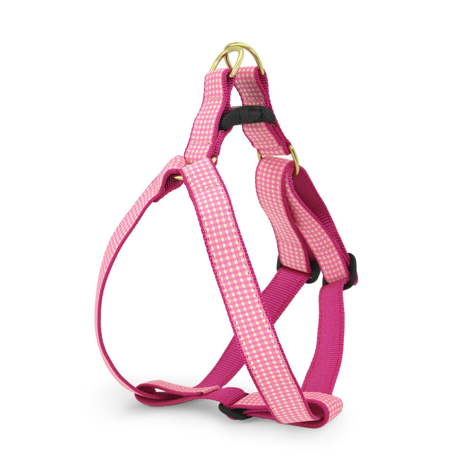 Pink Gingham Dog Harness
