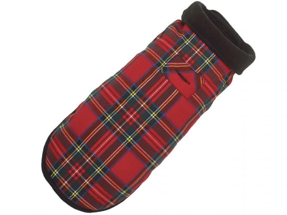 Red Plaid Fleece Lined Coat Red