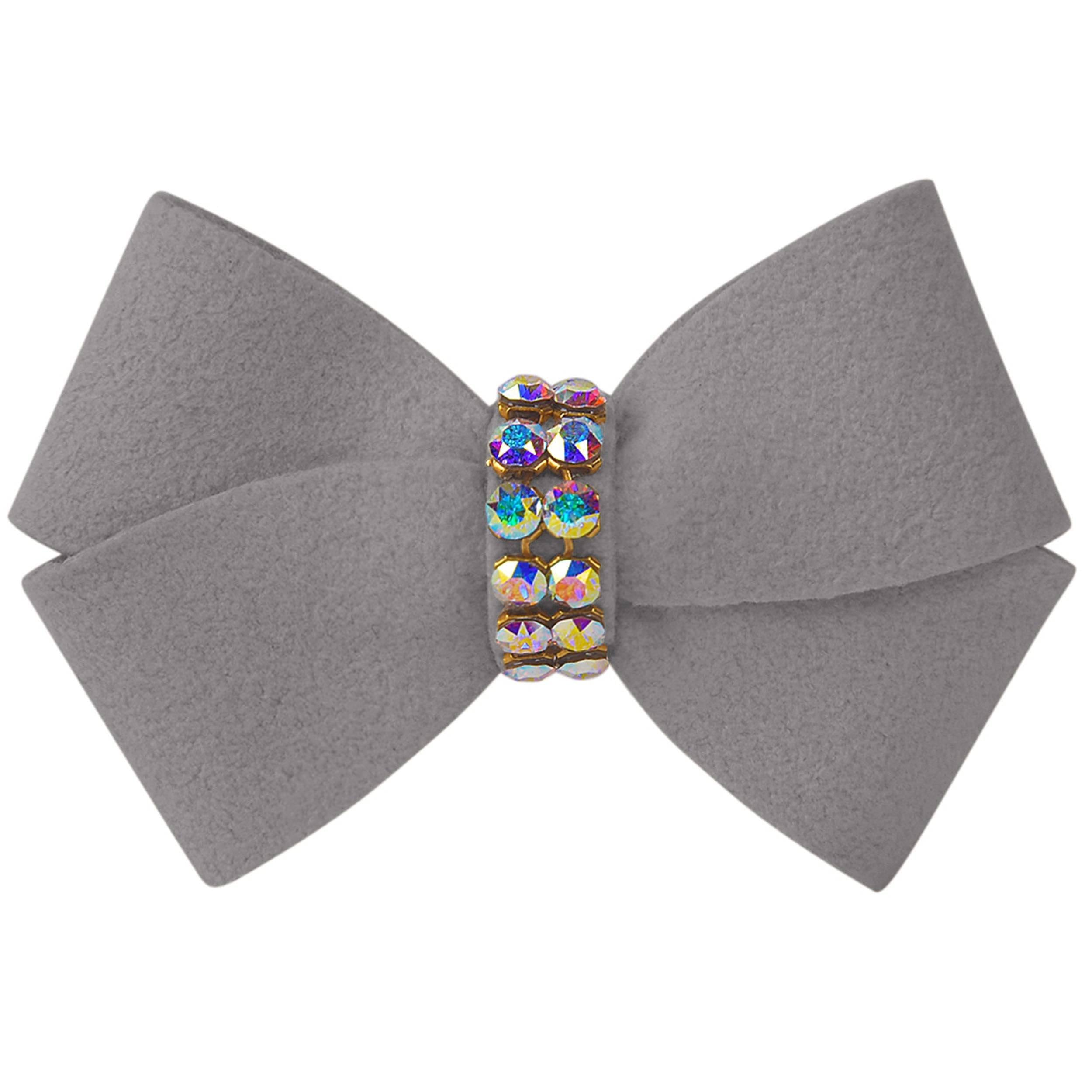 Nouveau Bow Hair Bow with Aurora Borealis Giltmore Platinum