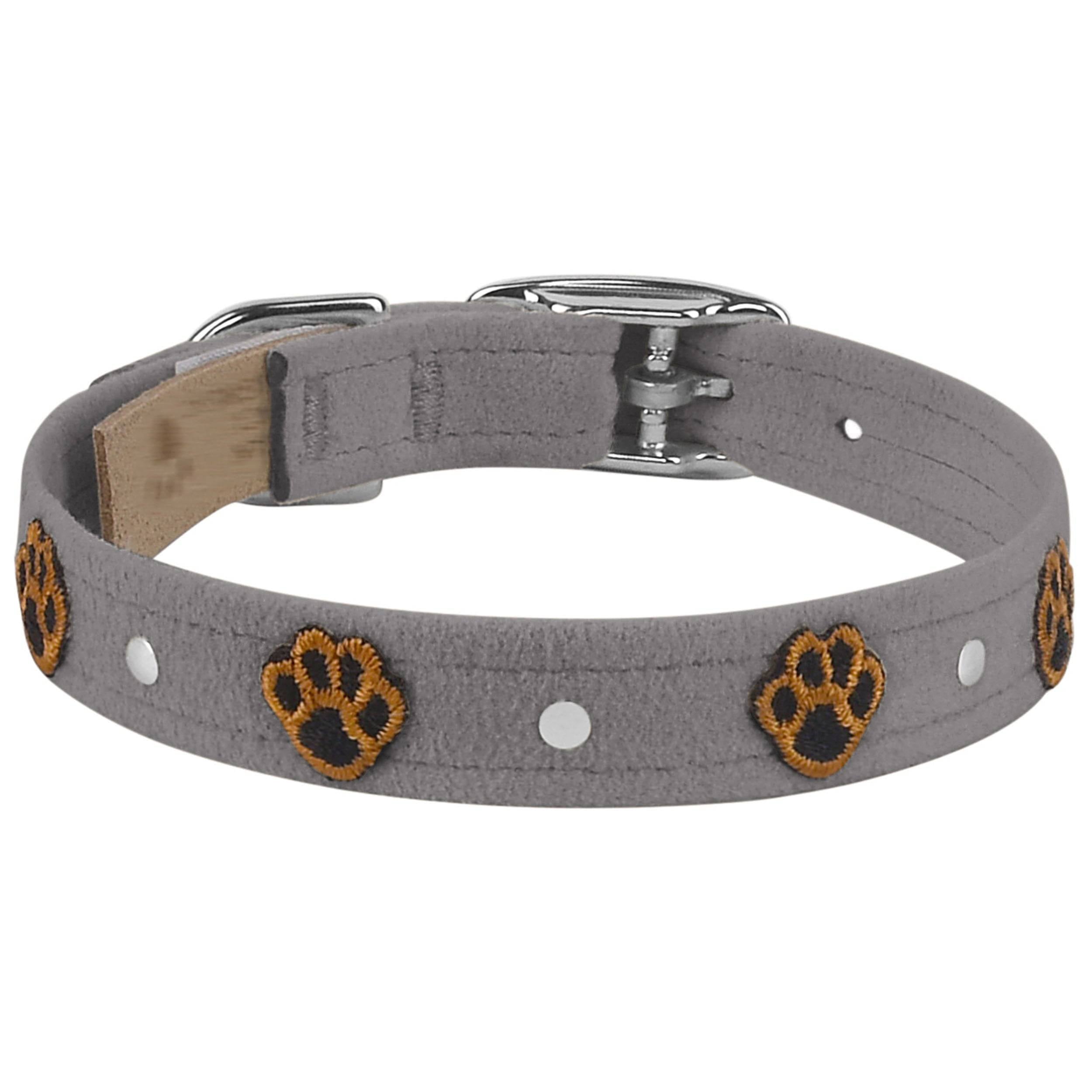 Embroidered Paws Collar Platinum