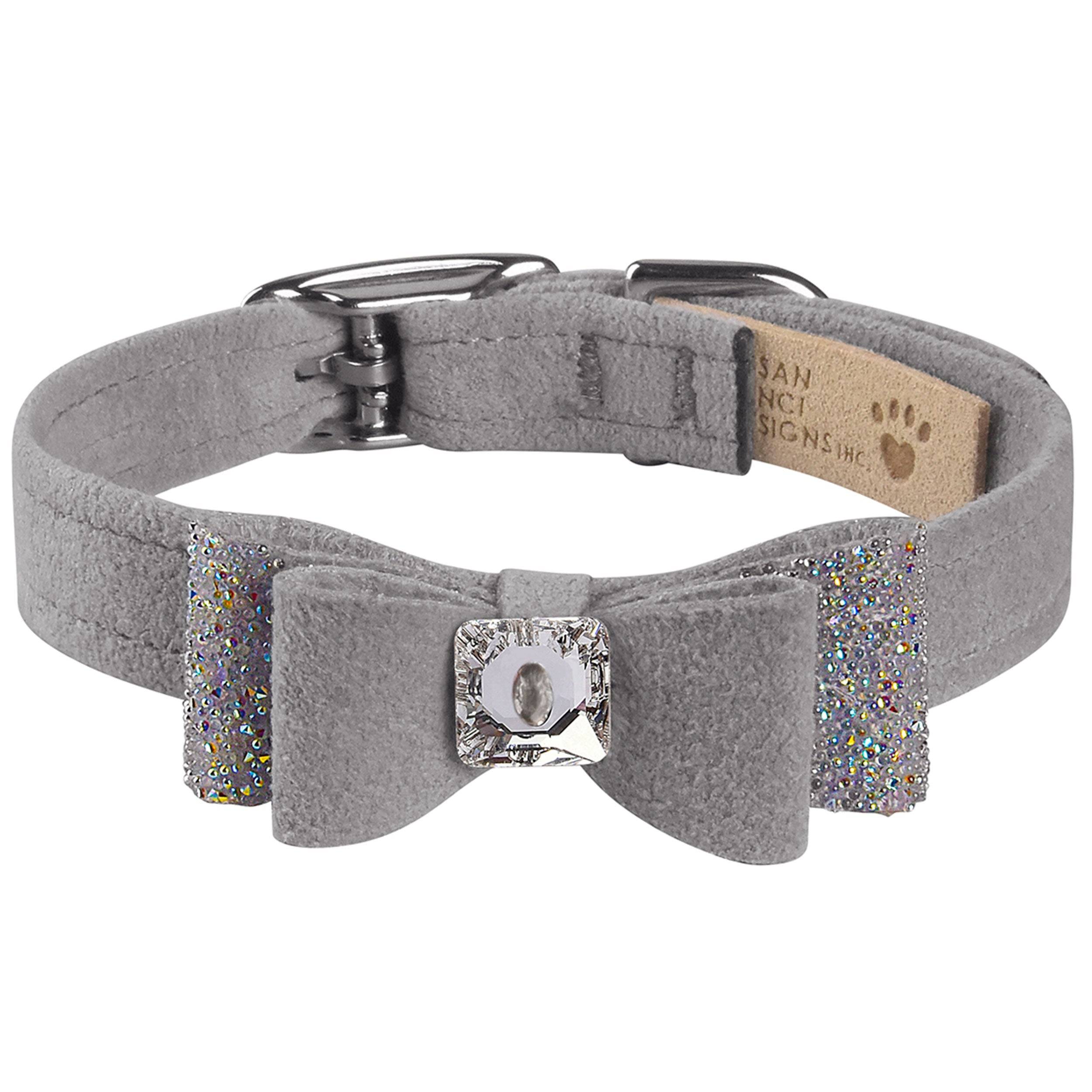 Aurora Borealis Crystal Stellar Big Bow Collar Platinum