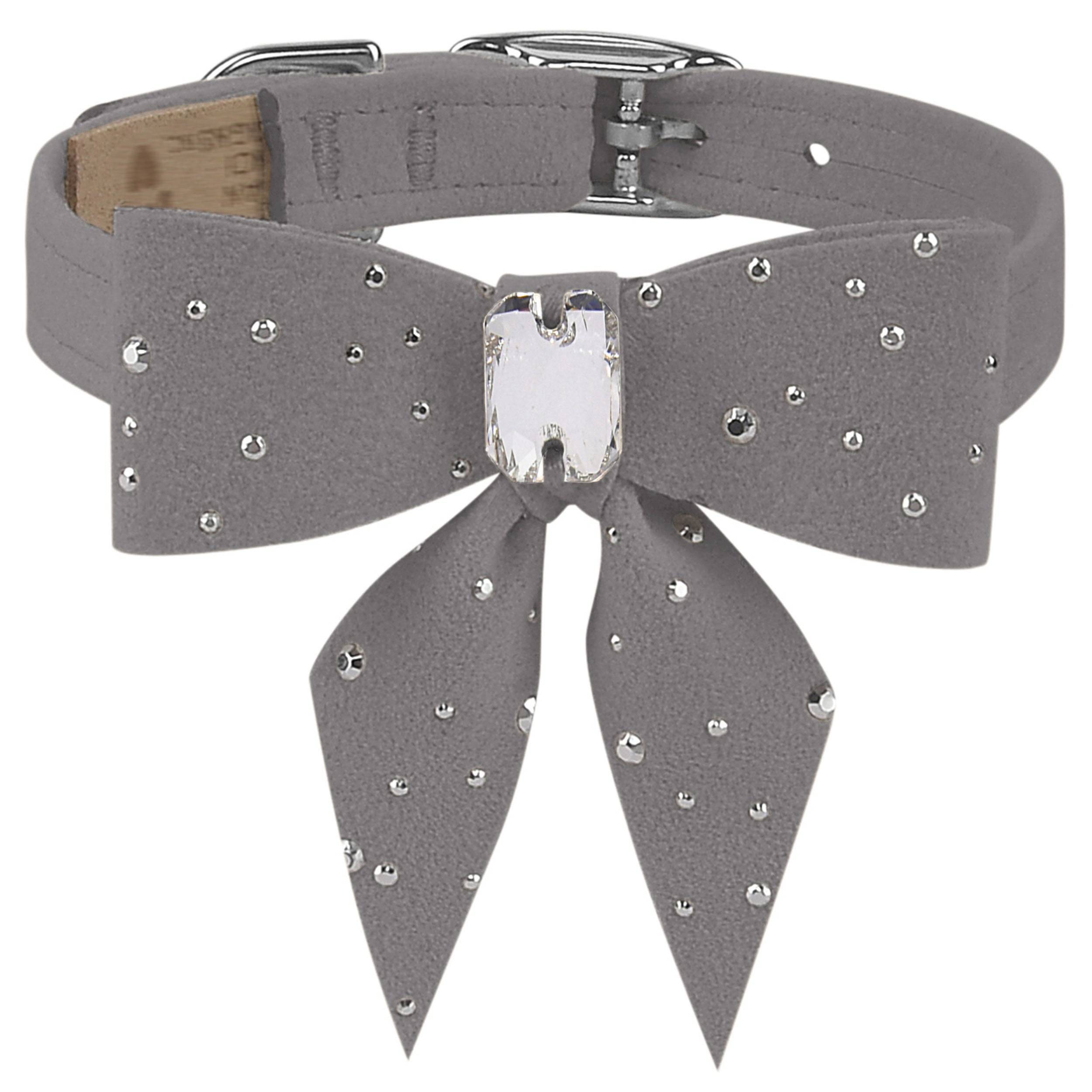 Silver Stardust Tail Bow Collar Platinum