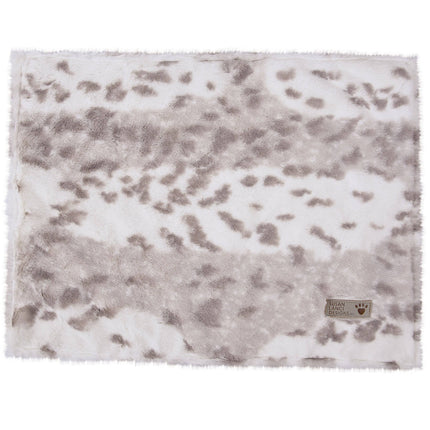 Soft Platinum Snow Leopard Blanket