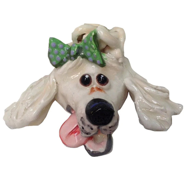 Poodle With Bow Dog Head | Wall Sculpture