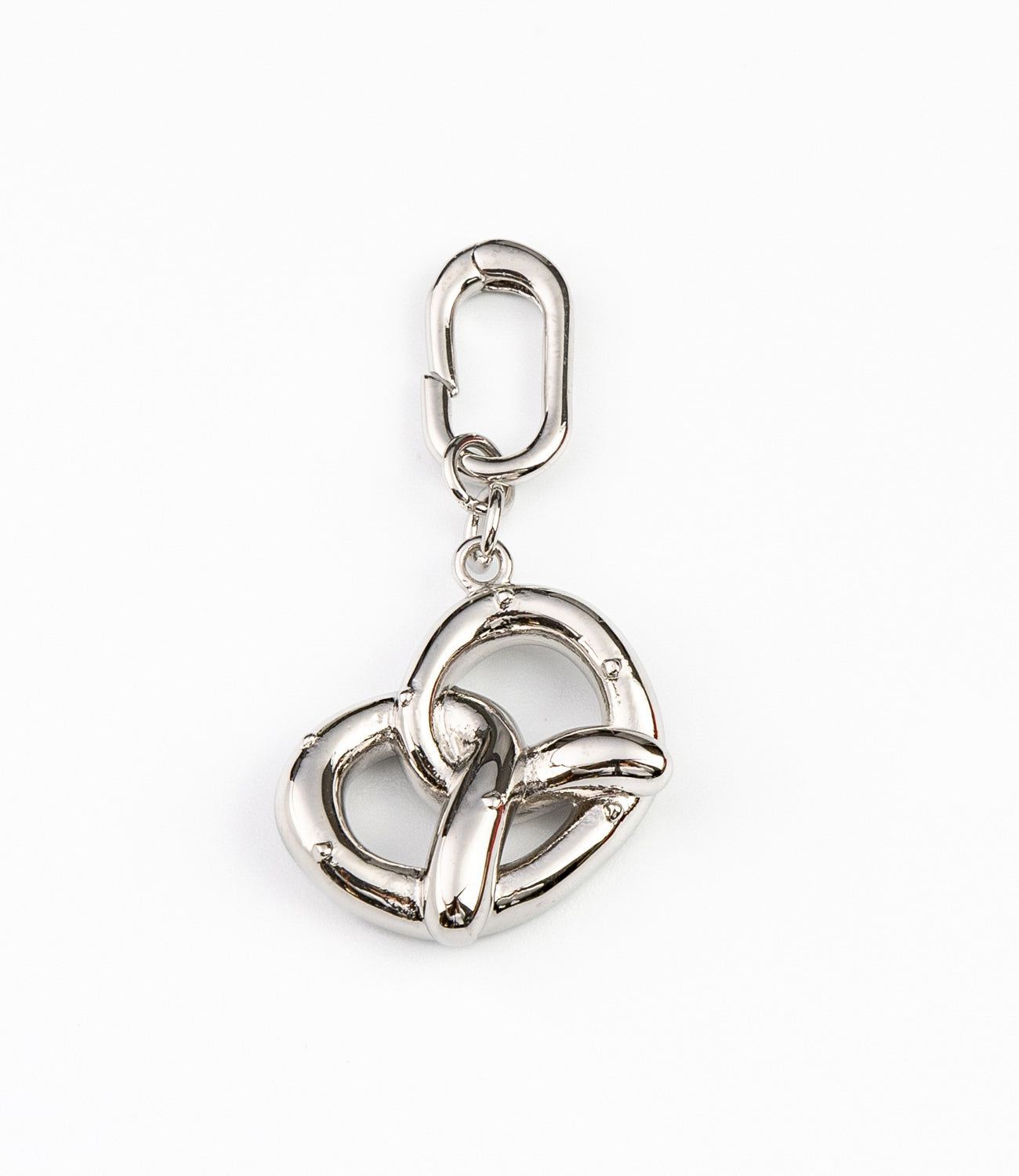 Pretzel Charm Rhodium