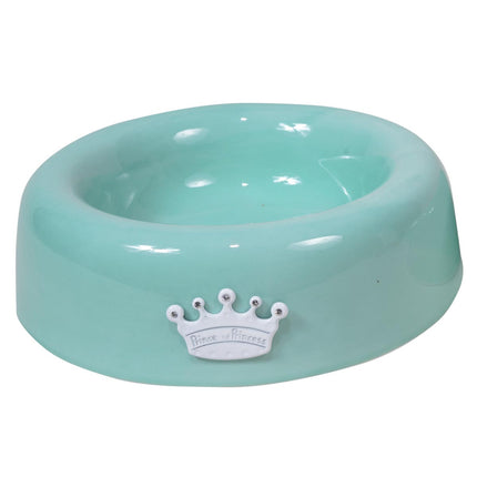 Italian Ceramic Dog Bowl - Medium - light blue