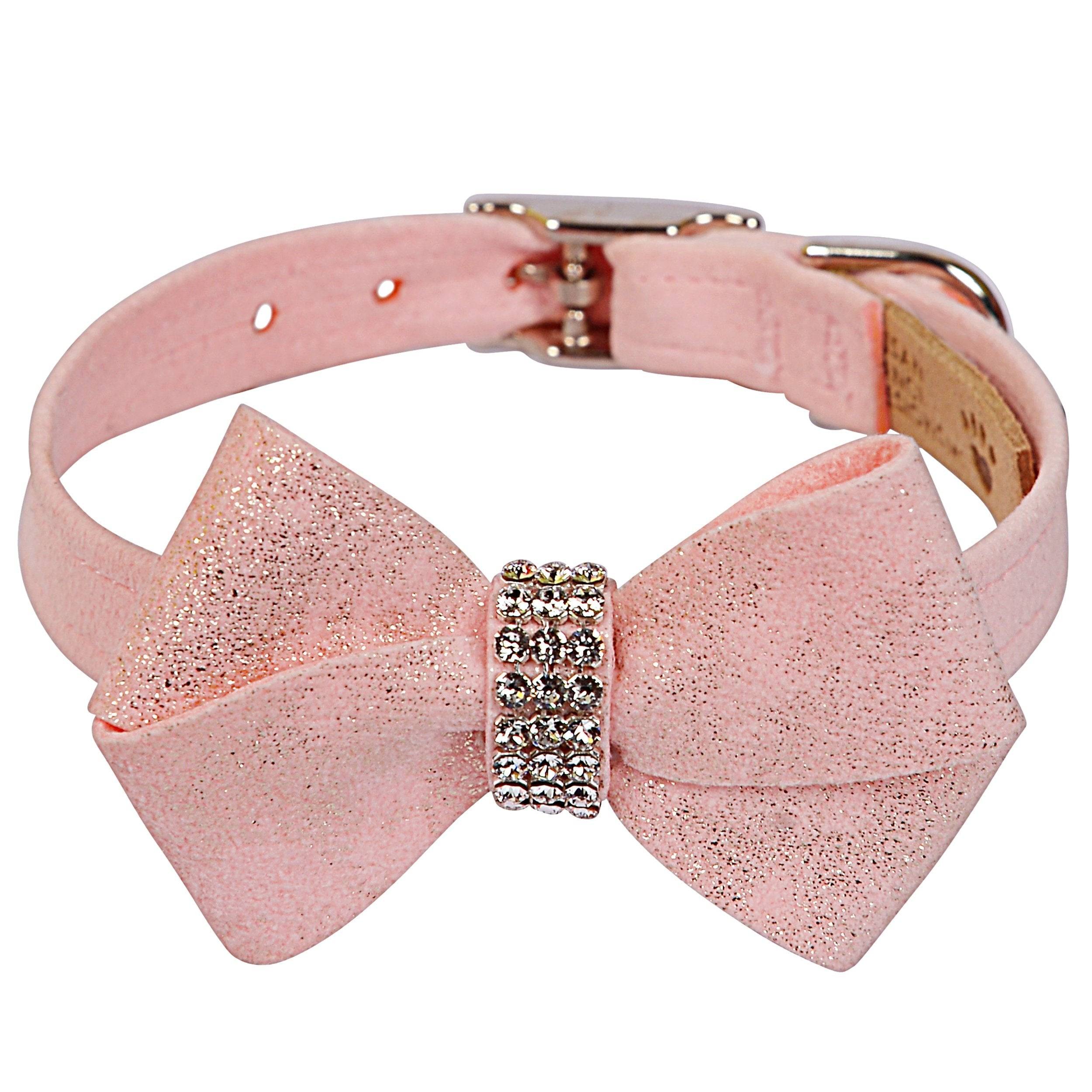 Puppy Pink Glitzerati Nouveau Bow Collar Puppy Pink