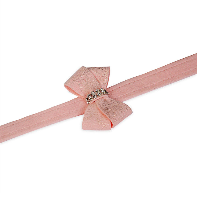 Puppy Pink Glitzerati Nouveau Bow Leash