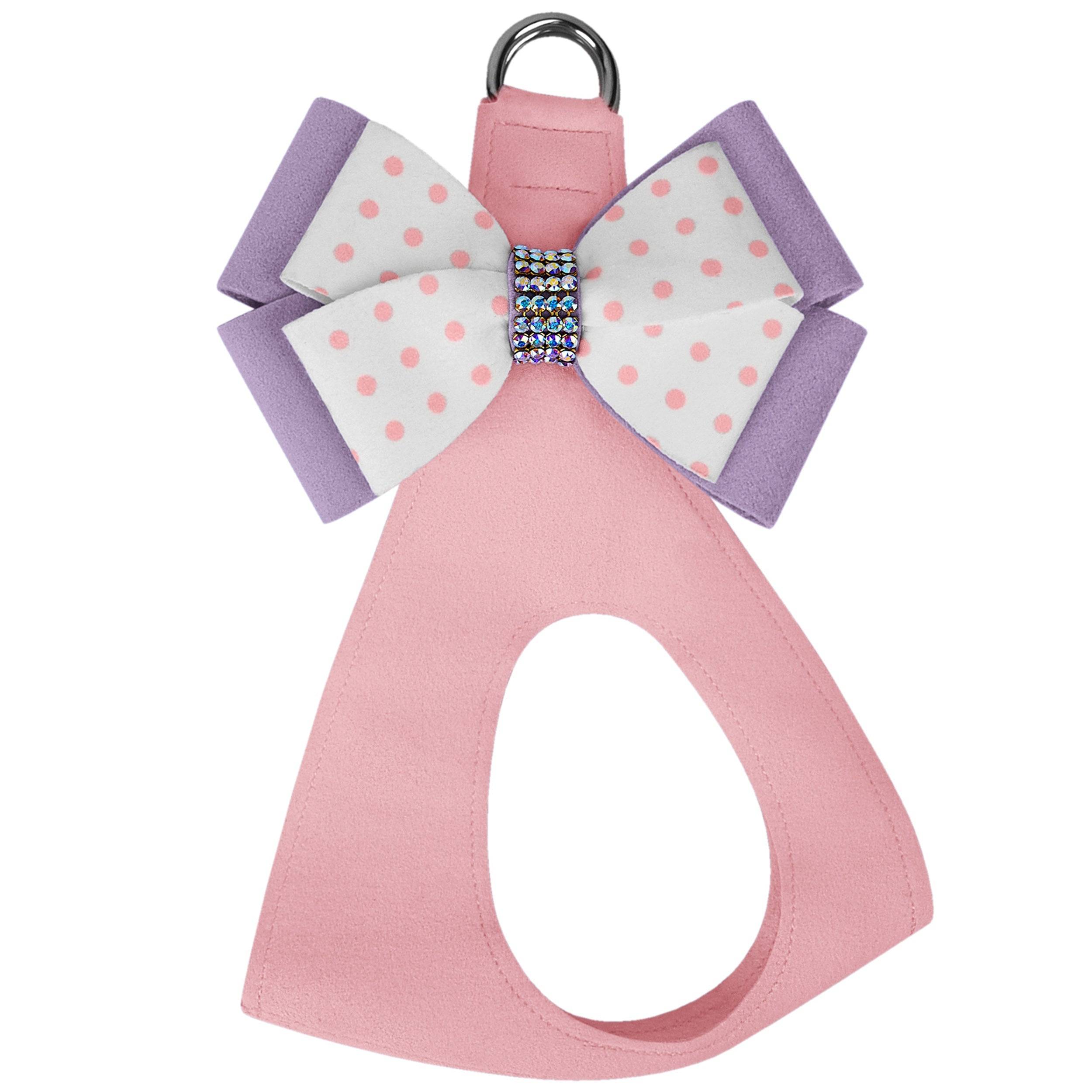 Daisy Bow Step in Harness Puppy Pink