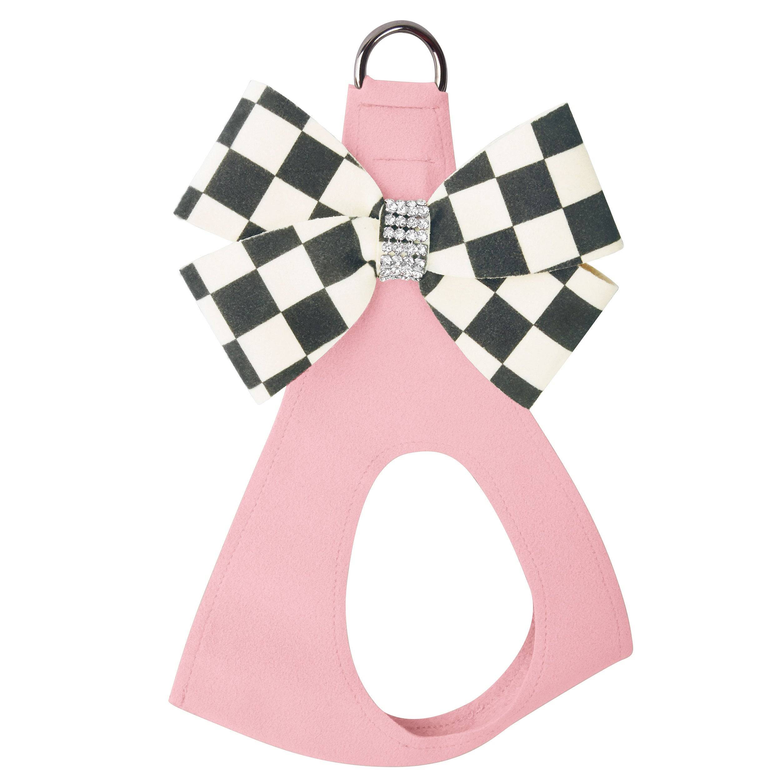 Windsor Check Nouveau Bow Step In Harness-Pretty Pastels Puppy Pink