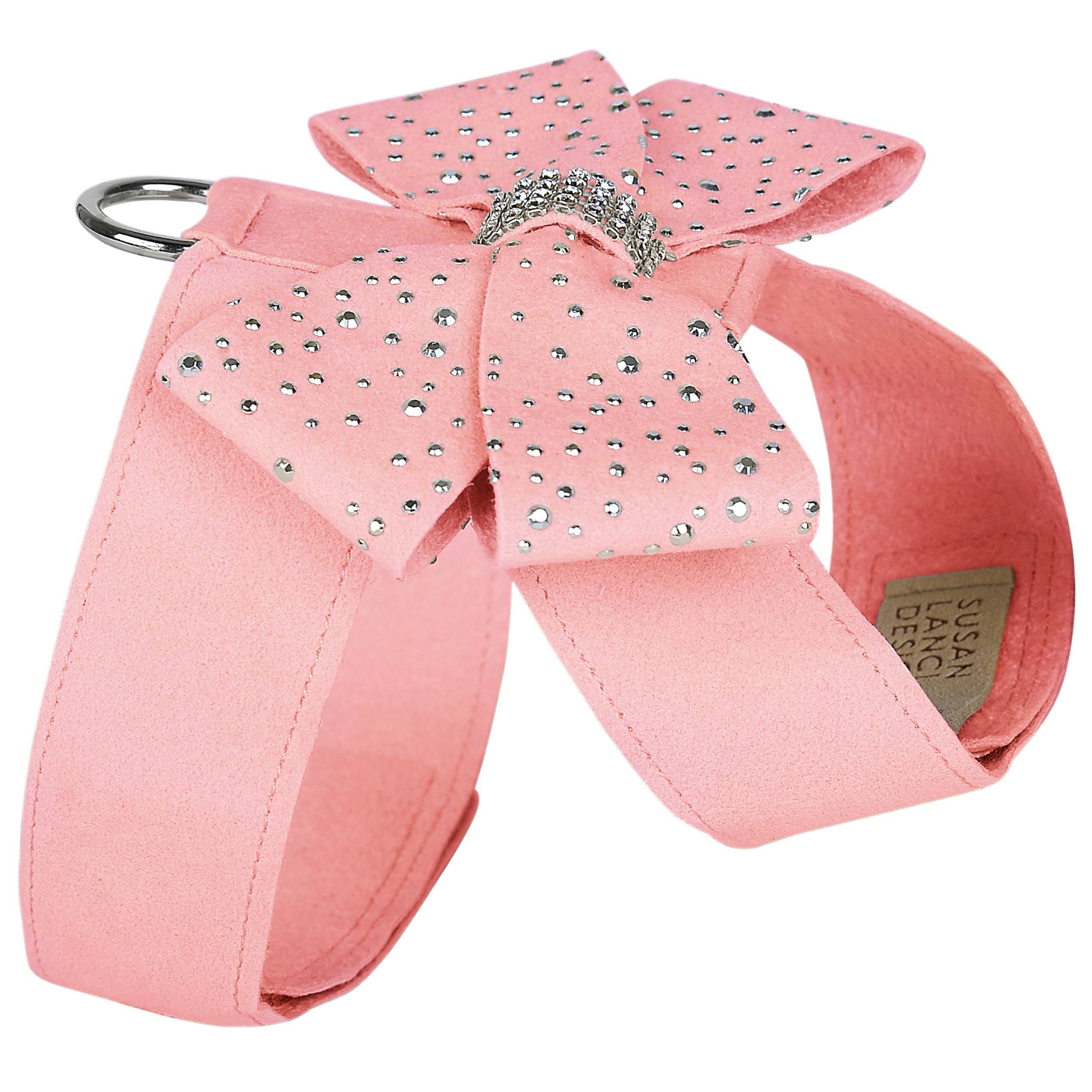 Silver Stardust Nouveau Bow Tinkie Harness Puppy Pink