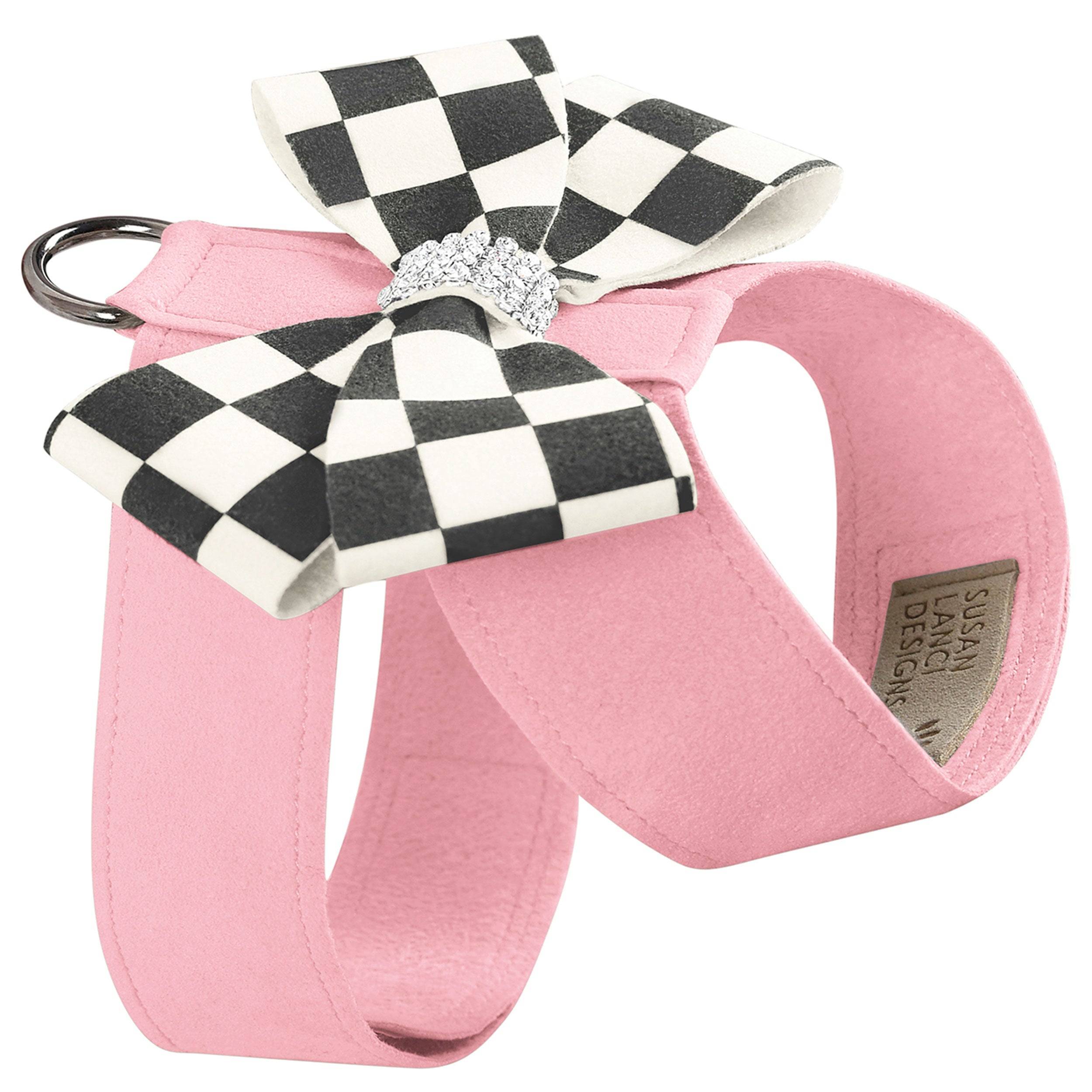 Windsor Check Nouveau Bow Tinkie Harness Puppy Pink