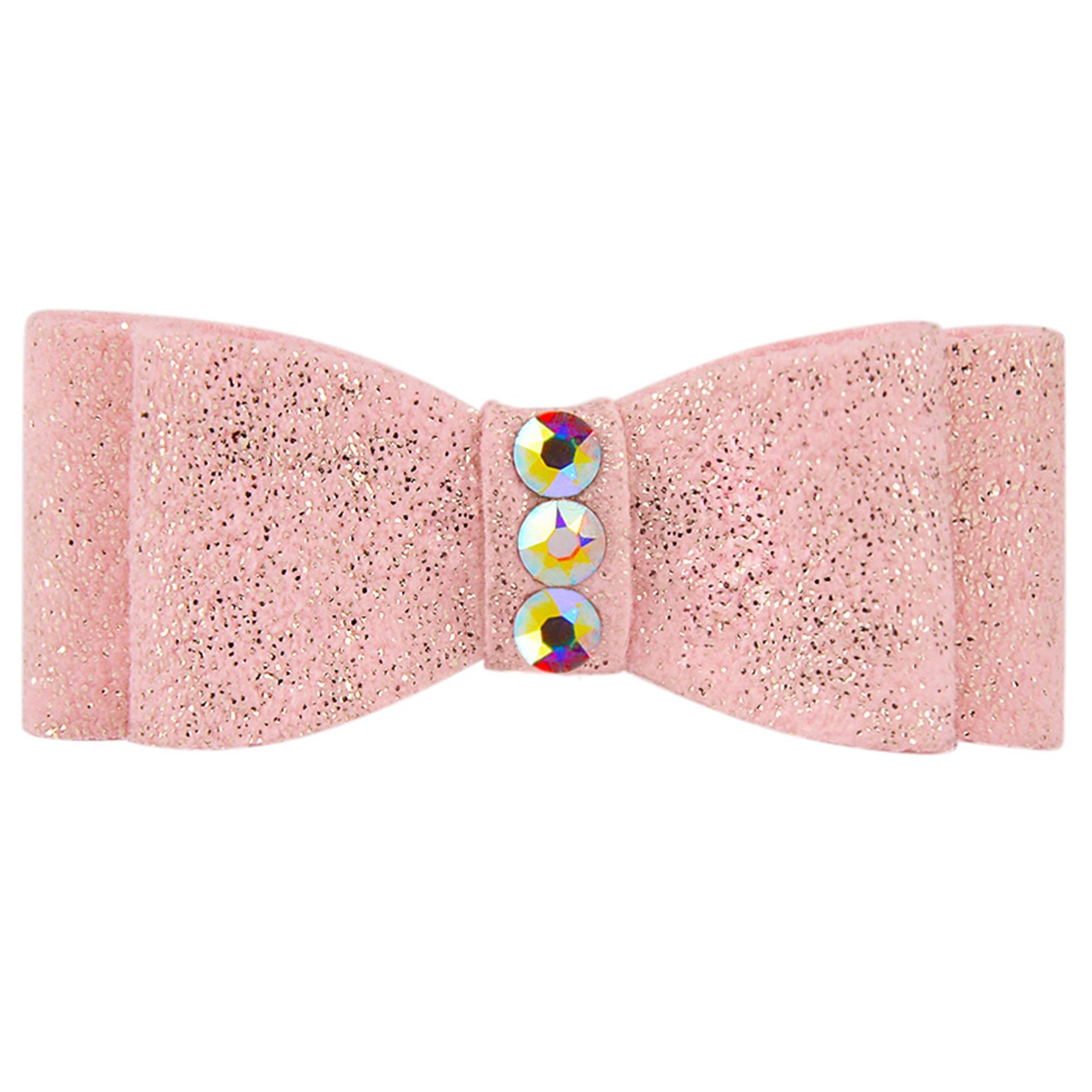 Glitzerati Plain Hair Bow Puppy Pink Glitzerati