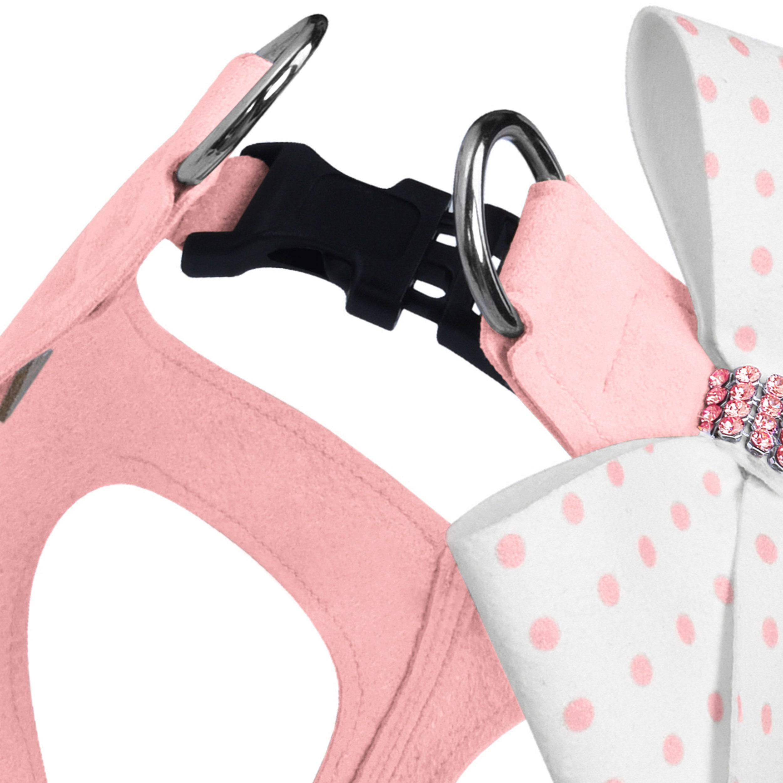 Polka Dot Nouveau Bow Step In Harness with Pink Giltmore