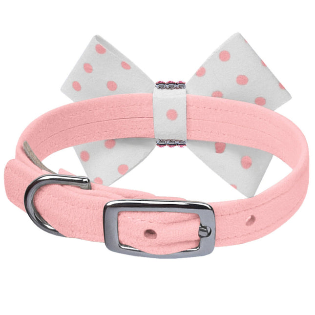 Polka Dot Nouveau Bow With Pink Giltmore Collar