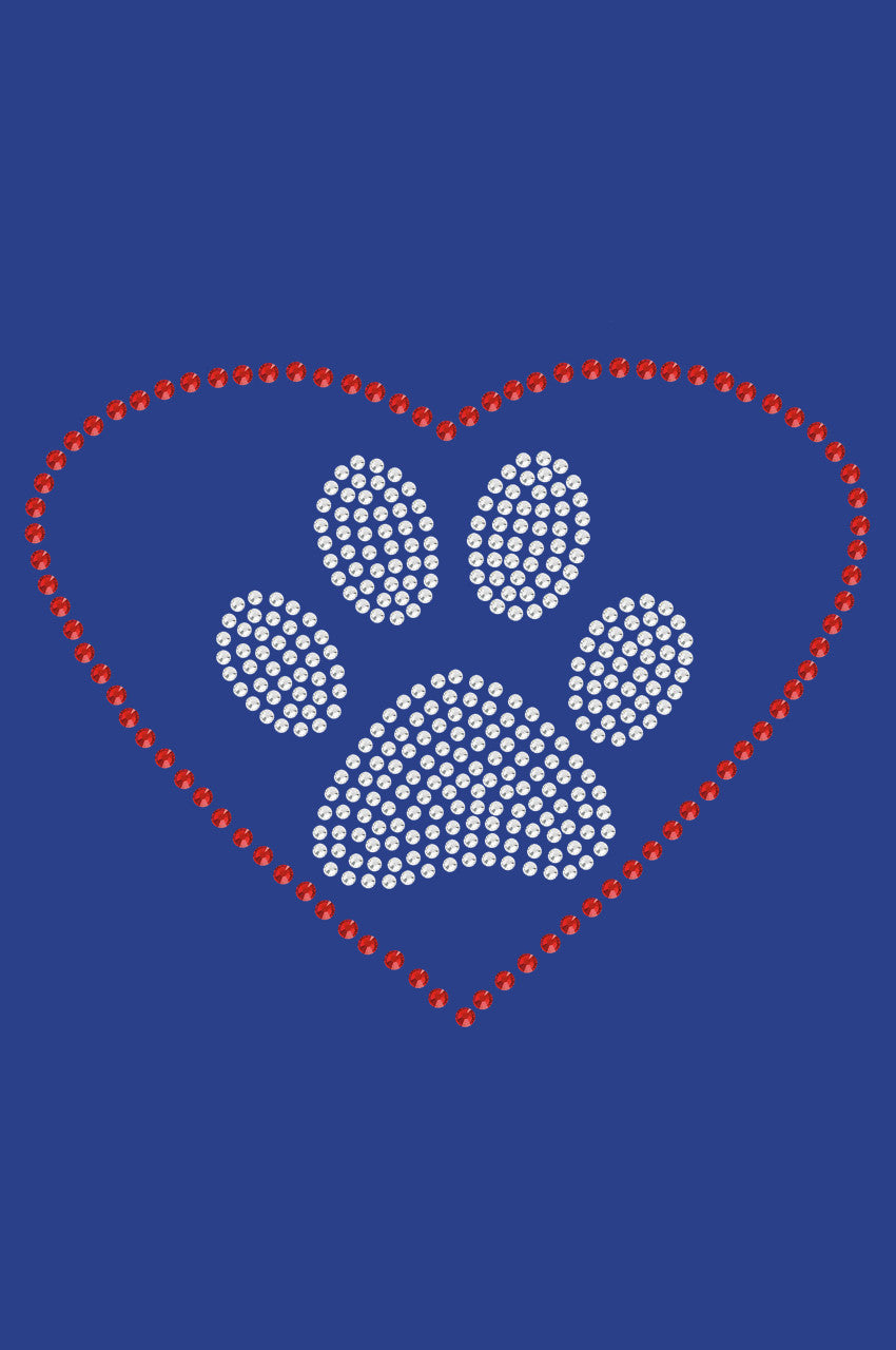 Heart with Paw bandana Royal Blue