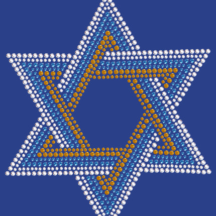 Star of David - Large (Blue, Silver, & Gold) - Women's T-shirt