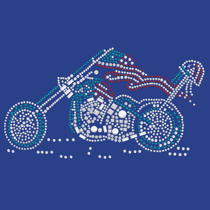 Motorcycle - Red, White, & Turquoise - Women's T-shirt