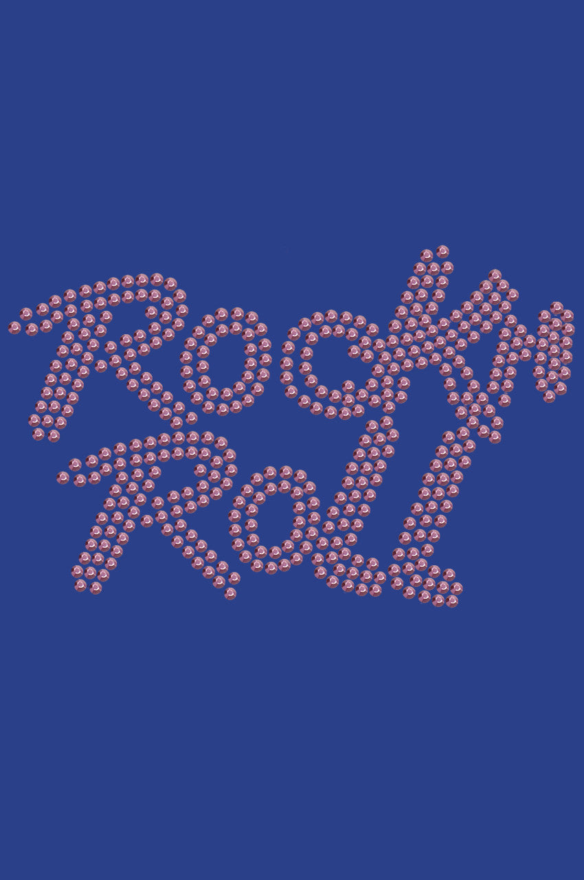 Rock n Roll (Pink Rhinestuds) - Bandanna Royal Blue