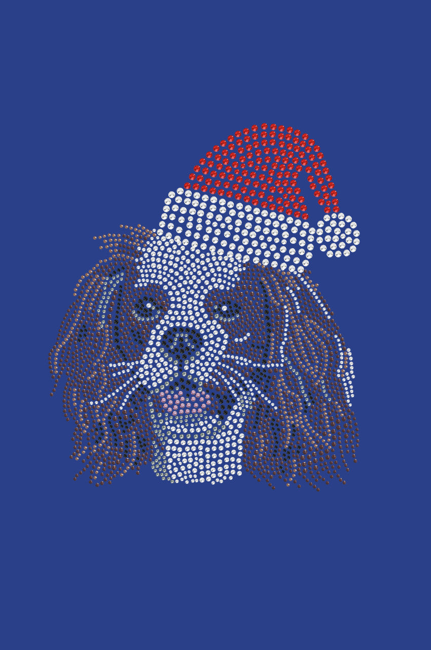 Cavalier King Charles Spaniel with Santa Hat - Bandana Royal Blue