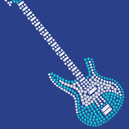 Guitar (Blue Austrian crystal) - Women's T-shirt