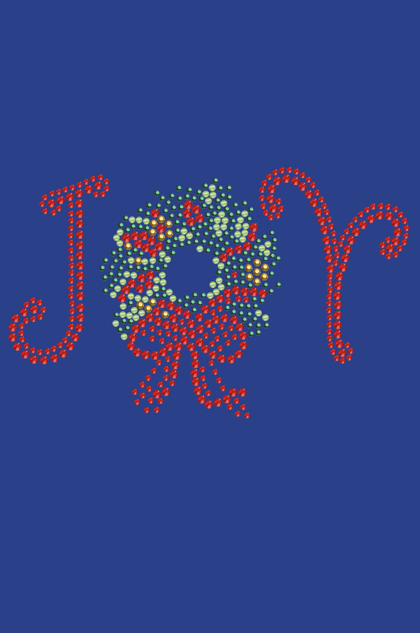 Joy Christmas Wreath - Bandana Royal Blue