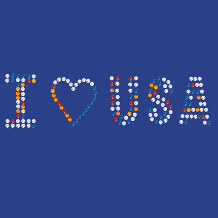 I Love USA (Multicolor Rhinestones) - Women's T-shirt