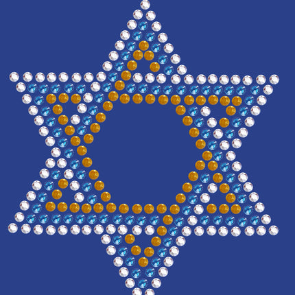 Star of David Blue & Gold (Small)- Bandanna