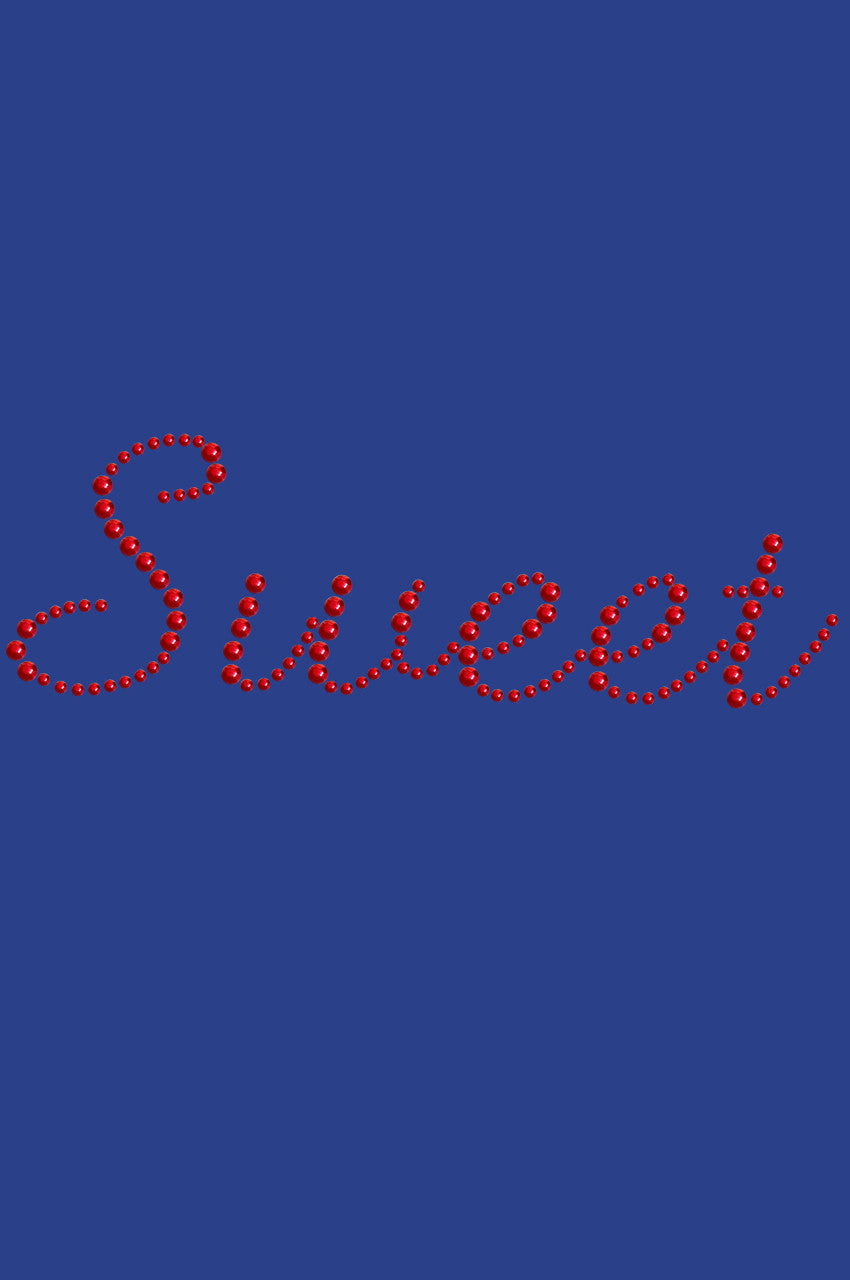 Sweet (Red Rhinestuds) - Bandanna Royal Blue